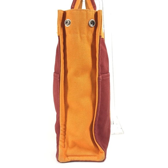 HERMES French Festival Hawaii 2002 Two-tone Foul Tou MM Tote Bag, Cotton, Ora... - Picture 4 of 16